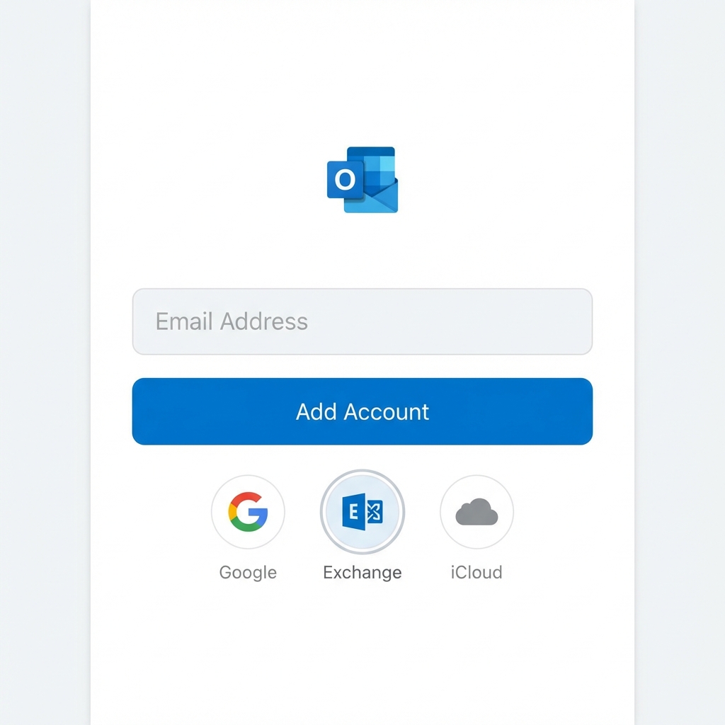 Tela Adicionar Conta Outlook