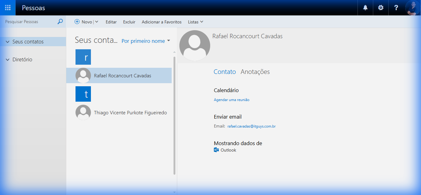 Lista de Contatos OWA